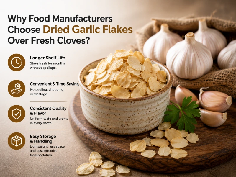 Why Food Manufacturers Choose Dried Garlic Flakes Over Fresh Cloves?